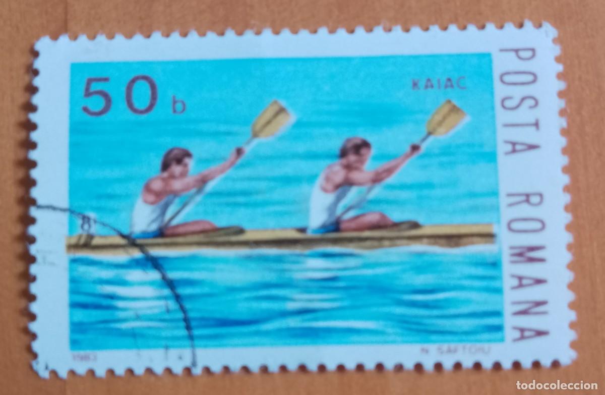 Sellos: RUMANIA - V/F 50 B - DEPORTES, PIRAG&Uuml;ISMO, KAJAC - VER DESCRIPCI&Oacute;N