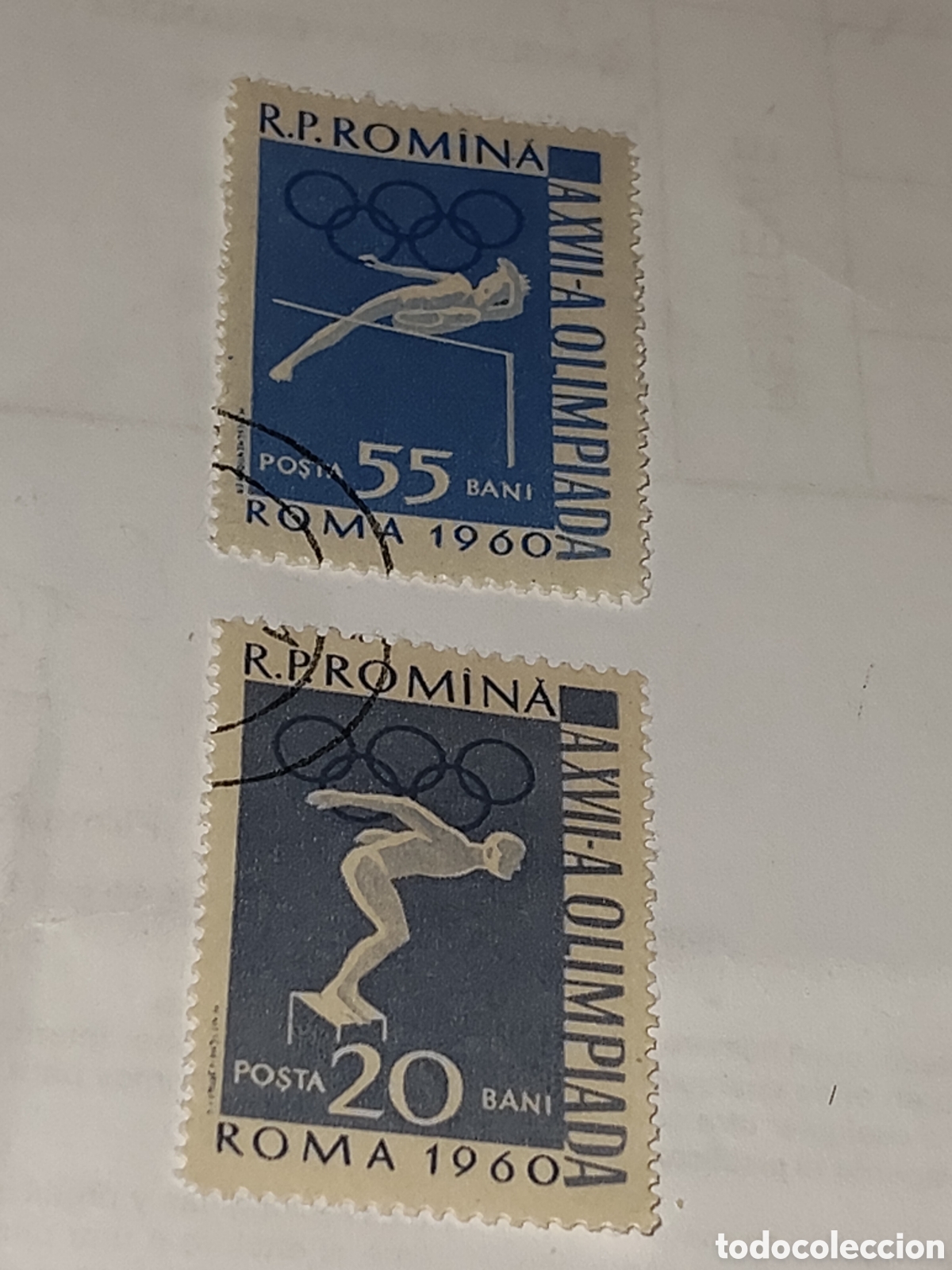 Selos: 2 sellos de Ruman&iacute;a Juegos Ol&iacute;mpicos de Roma 1960
