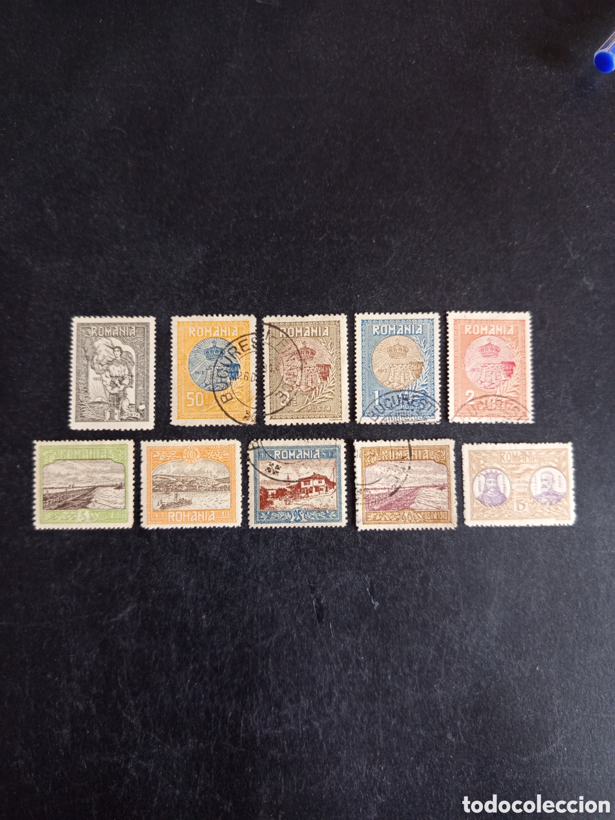 Sellos: Ruman&iacute;a, 1913. Anexi&oacute;n de Silistra a Ruman&iacute;a. Yv. 222/231. Pedido m&iacute;nimo 3 &euro;. Serie completa.