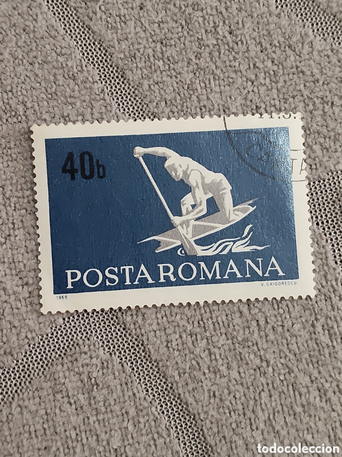 Sellos: Sello de Ruman&iacute;a Deportes Canoa/Remo 1969