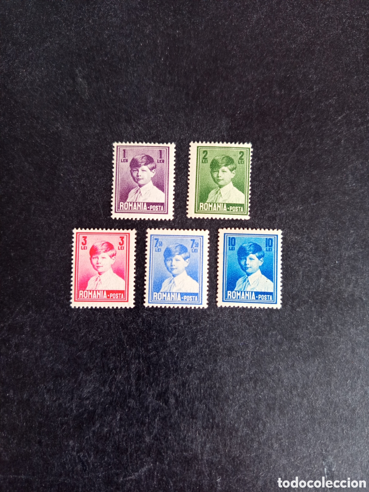 Sellos: Ruman&iacute;a, 1930. Rey Miguel. Yv. 371/5. Pedido m&iacute;nimo 3 &euro;. Ver fotos. El lote es el que se muestra