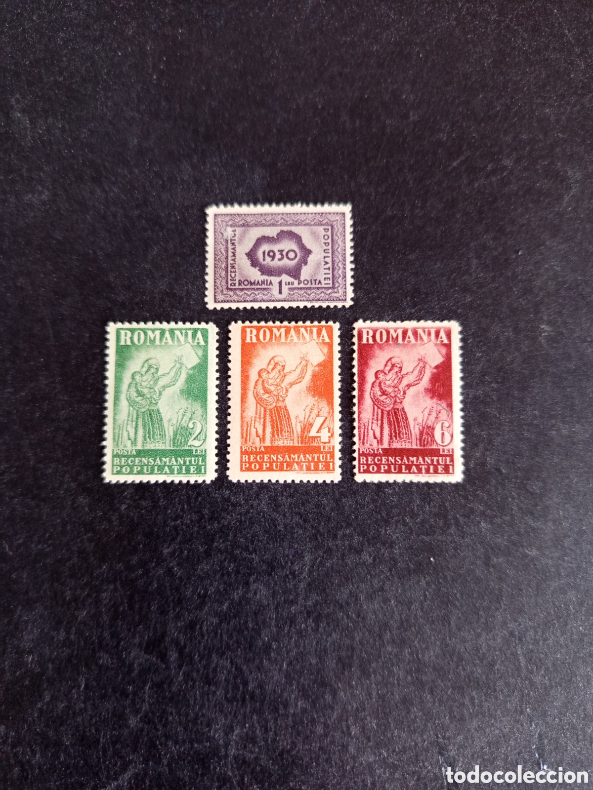 Sellos: Ruman&iacute;a, 1930. Censo de Rumania. Yv. 402/5. Pedido m&iacute;nimo 3 &euro;. Ver fotos.