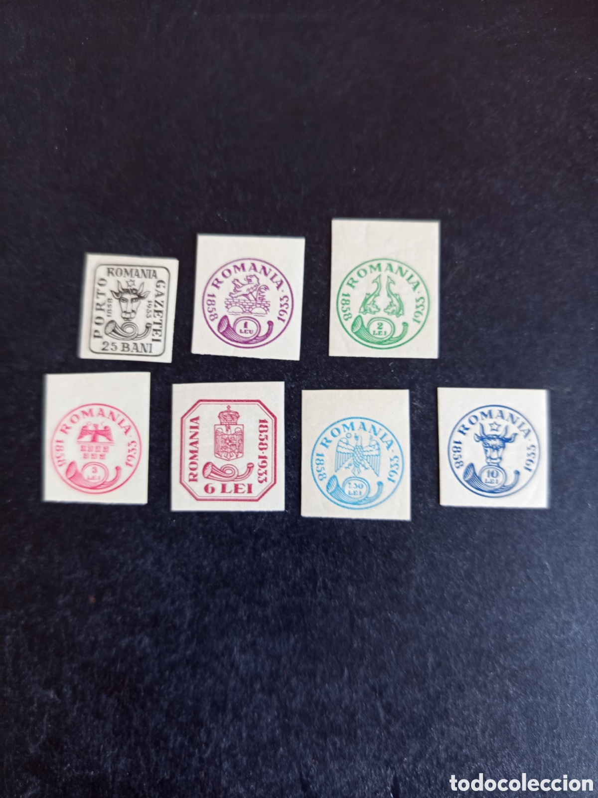 Sellos: Ruman&iacute;a, 1932. 75 A&ntilde;os Sello de Moldavia. Yv. 453/9. Serie completa. Pedido m&iacute;nimo 3 &euro;. Ver fotos.