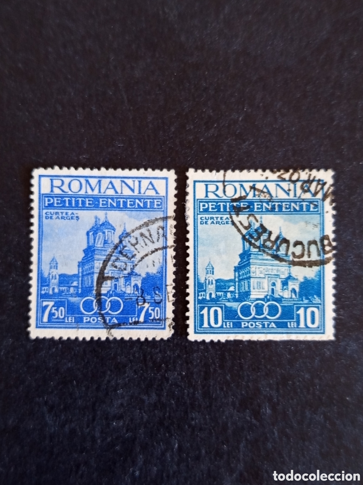 Sellos: Ruman&iacute;a, 1937. Peque&ntilde;a Entente. Yv. 523/4. Serie completa. Pedido m&iacute;nimo 3 &euro;. Ver fotos.
