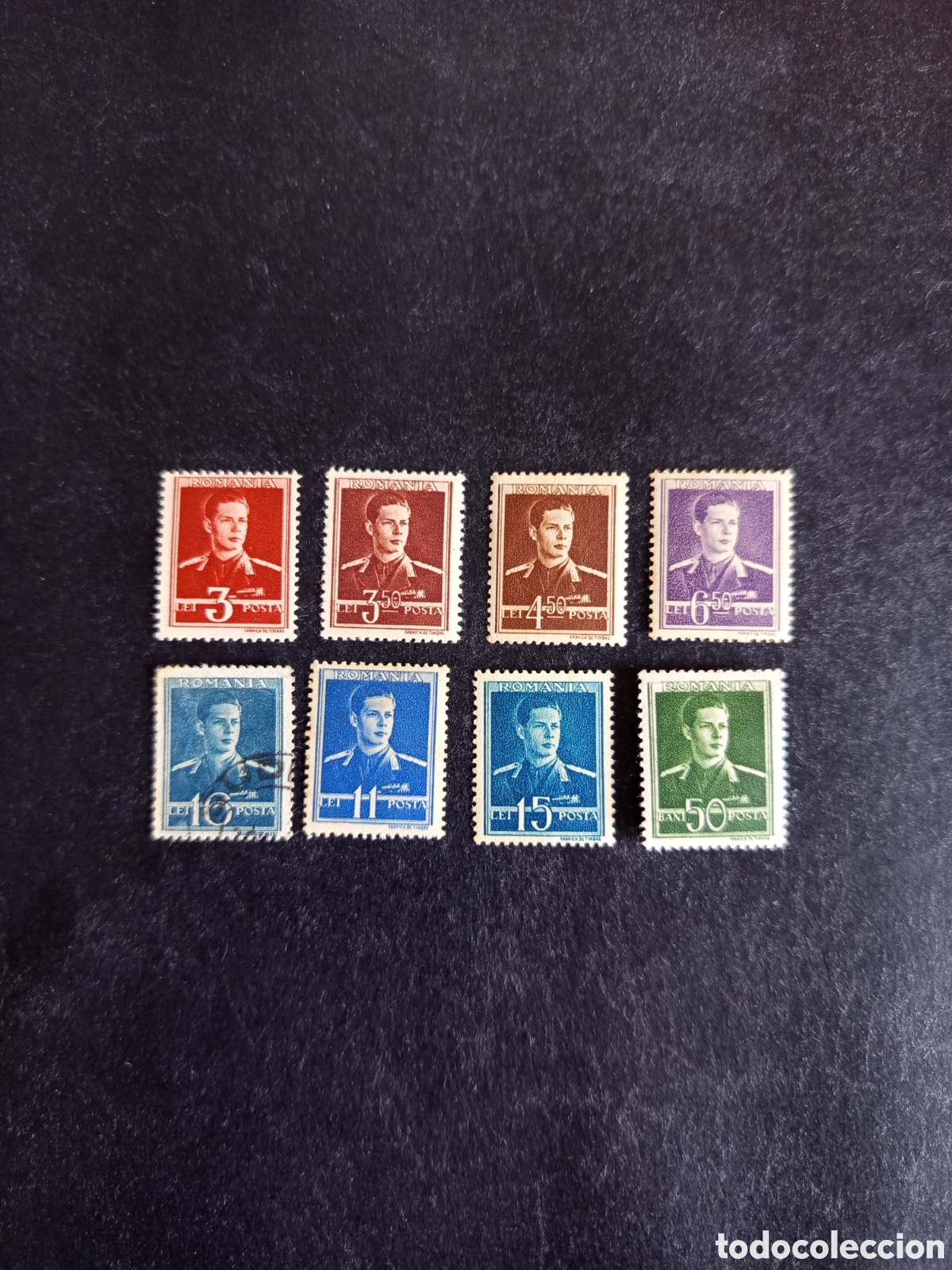 Sellos: Ruman&iacute;a, 1943-5. Rey Miguel I. Pedido m&iacute;nimo 3 &euro;. Ver fotos. El lote es el que se muestra