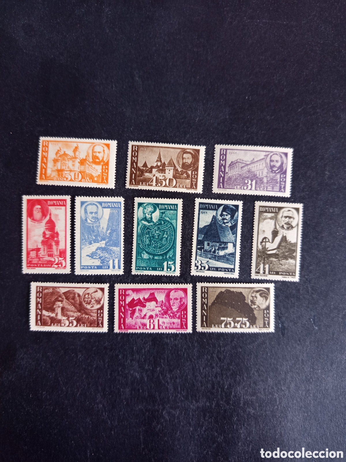 Sellos: Ruman&iacute;a, 1945. Conmemoraci&oacute;n liberaci&oacute;n Transilvania. Yv. 774/84. Serie completa. Pedido m&iacute;nimo 3 &euro;