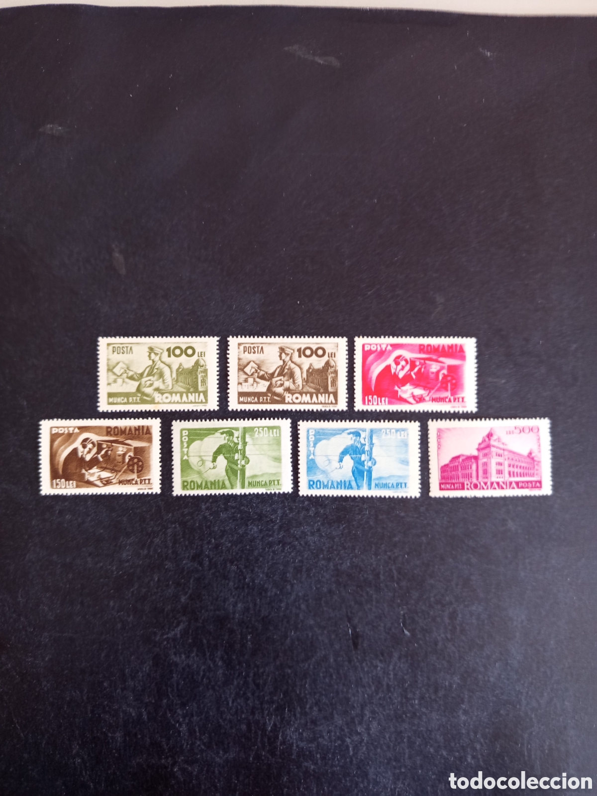 Sellos: Ruman&iacute;a, 1945. Servicios Postales. Yv. 836/42. Serie completa. Pedido m&iacute;nimo 3 &euro;. Ver fotos.