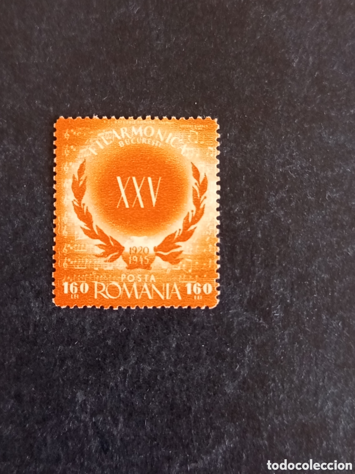 Sellos: Ruman&iacute;a, 1946. Sociedad Filarm&oacute;nica. Yv. 903. Pedido m&iacute;nimo 3 &euro;. Ver fotos.