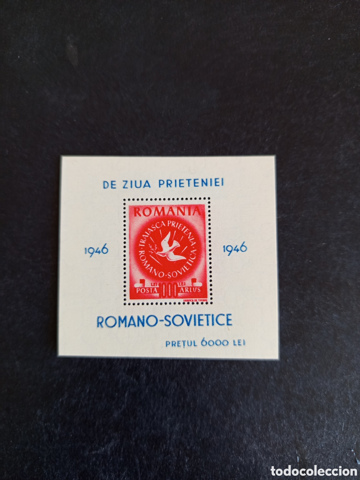 Sellos: Ruman&iacute;a, 1946. Amistad Rumano Sovi&eacute;tica. Yv. HB 33. Pedido m&iacute;nimo 3 &euro;. Ver fotos.