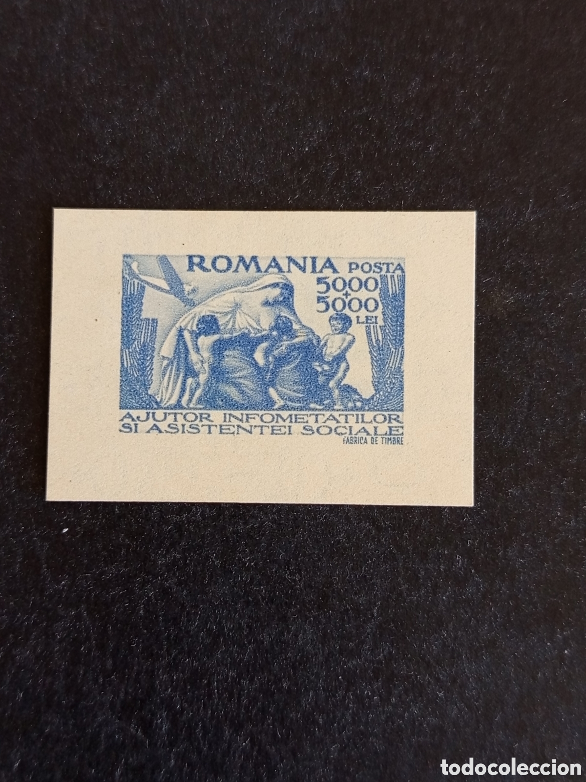 Sellos: Ruman&iacute;a, 1946. Asistencia al necesitado. Yv. HB 34. Pedido m&iacute;nimo 3 &euro;. Ver fotos.