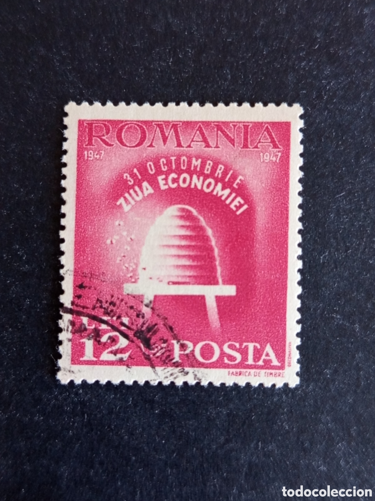Sellos: Ruman&iacute;a, 1947. D&iacute;a del ahorro. Colmena. Yv. 987. Serie completa. Pedido m&iacute;nimo 3 &euro;. Ver fotos.