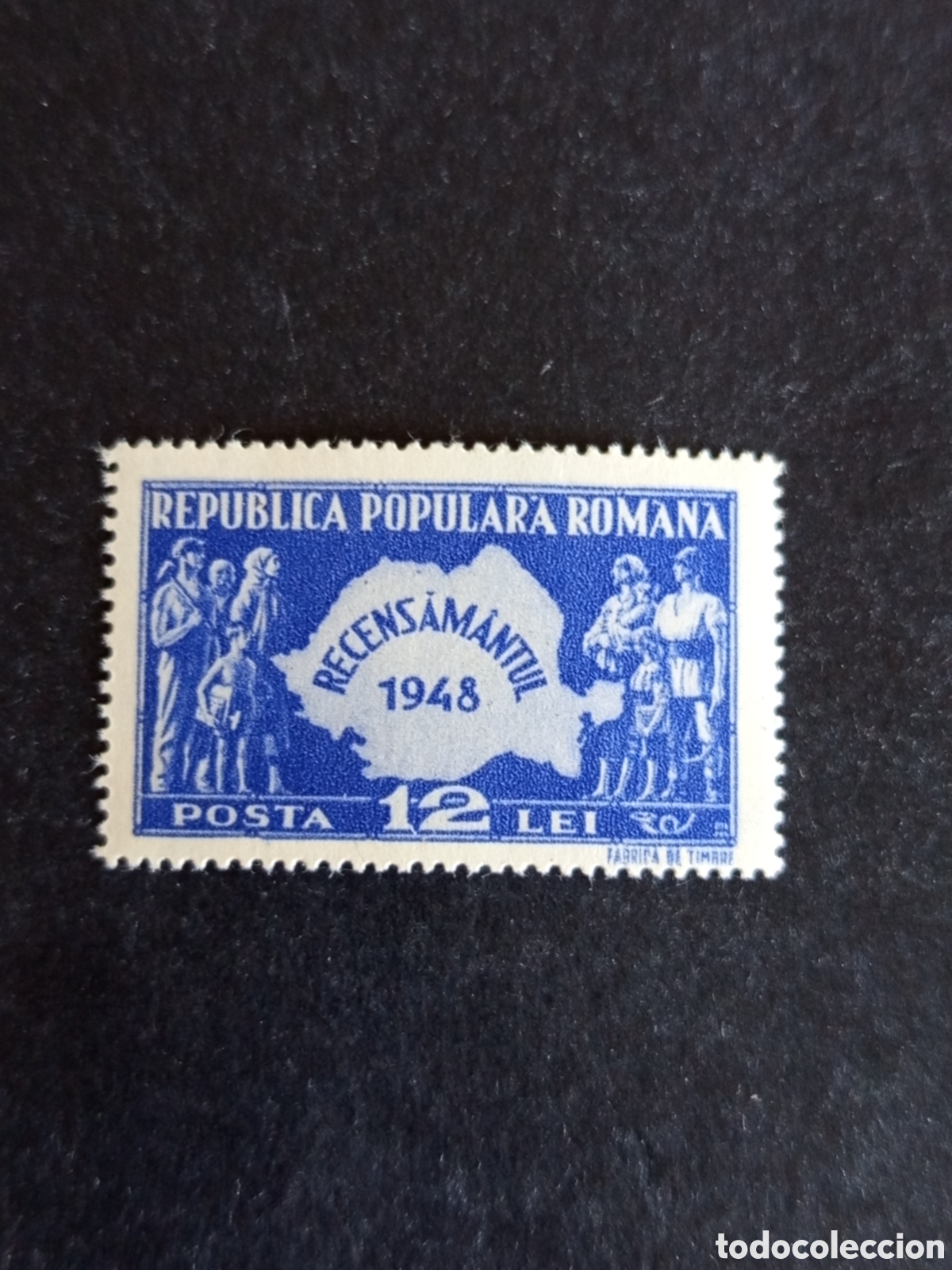 Sellos: Ruman&iacute;a, 1948. Censo. Mapa. Trabajadores y ni&ntilde;os. Yv. 1009. Serie completa. Pedido m&iacute;nimo 3 &euro;.