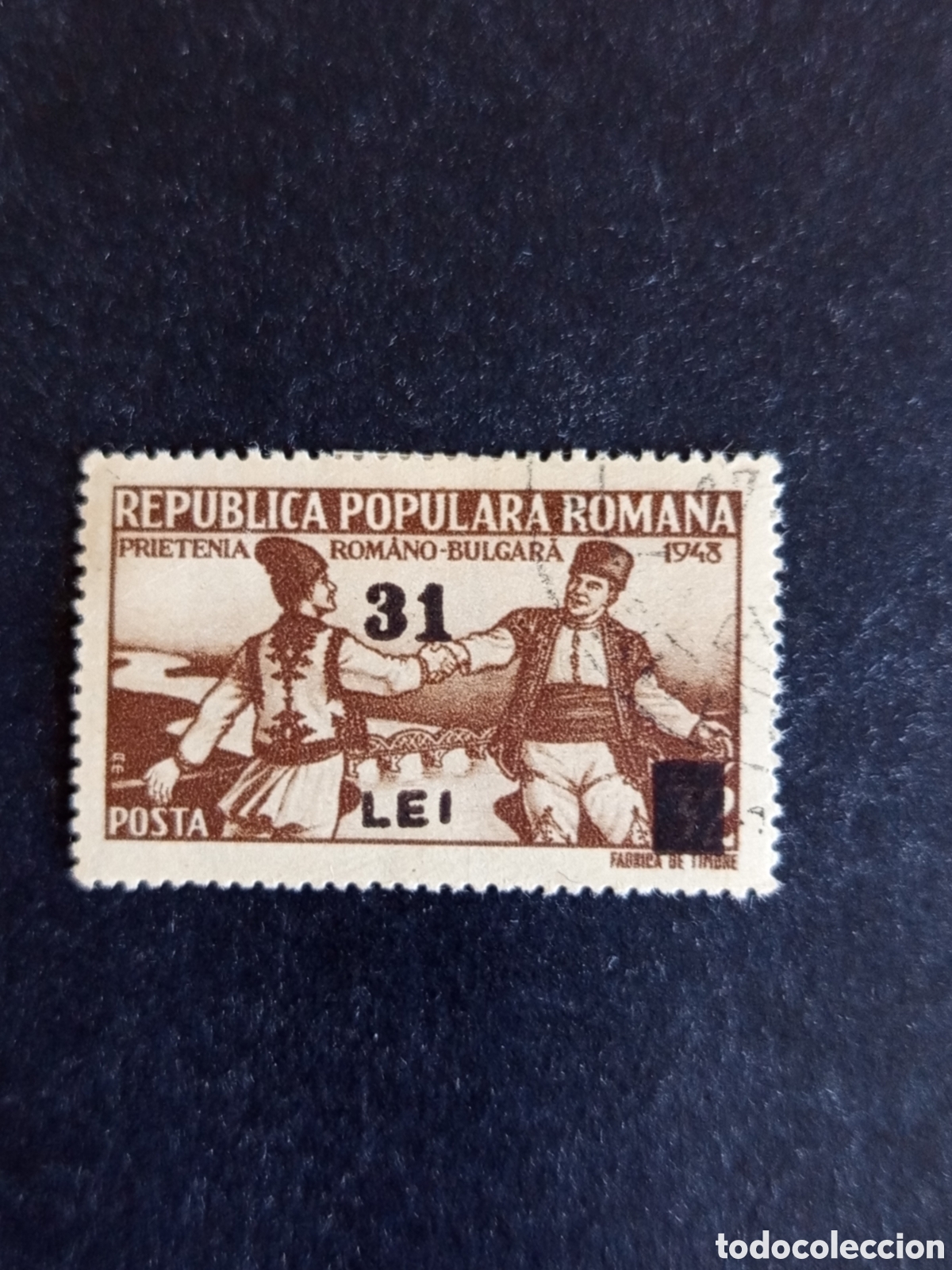 Sellos: Ruman&iacute;a, 1948. 75 Amistad Rumano B&uacute;lgara, sobrecargado. Yv. 1058. Serie completa. Pedido m&iacute;nimo 3 &euro;.
