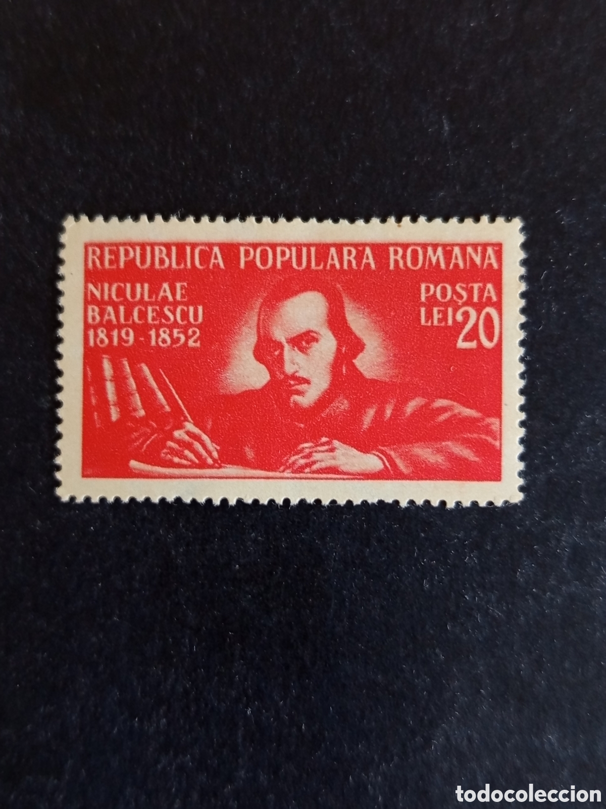 Sellos: Ruman&iacute;a, 1948. Nicol&aacute;s Balescu, escritor. Yv. 1070. Serie completa. Pedido m&iacute;nimo 3 &euro;. Ver fotos.
