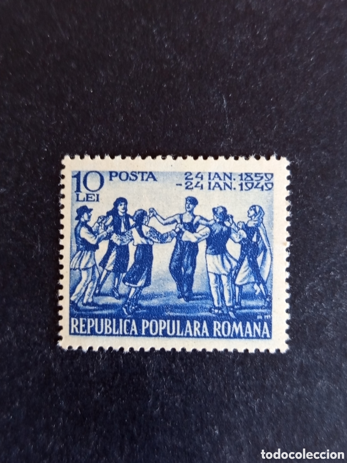 Sellos: Ruman&iacute;a, 1949. Danza. Folclore. Yv. 1077. Serie completa. Pedido m&iacute;nimo 3 &euro;. Ver fotos.