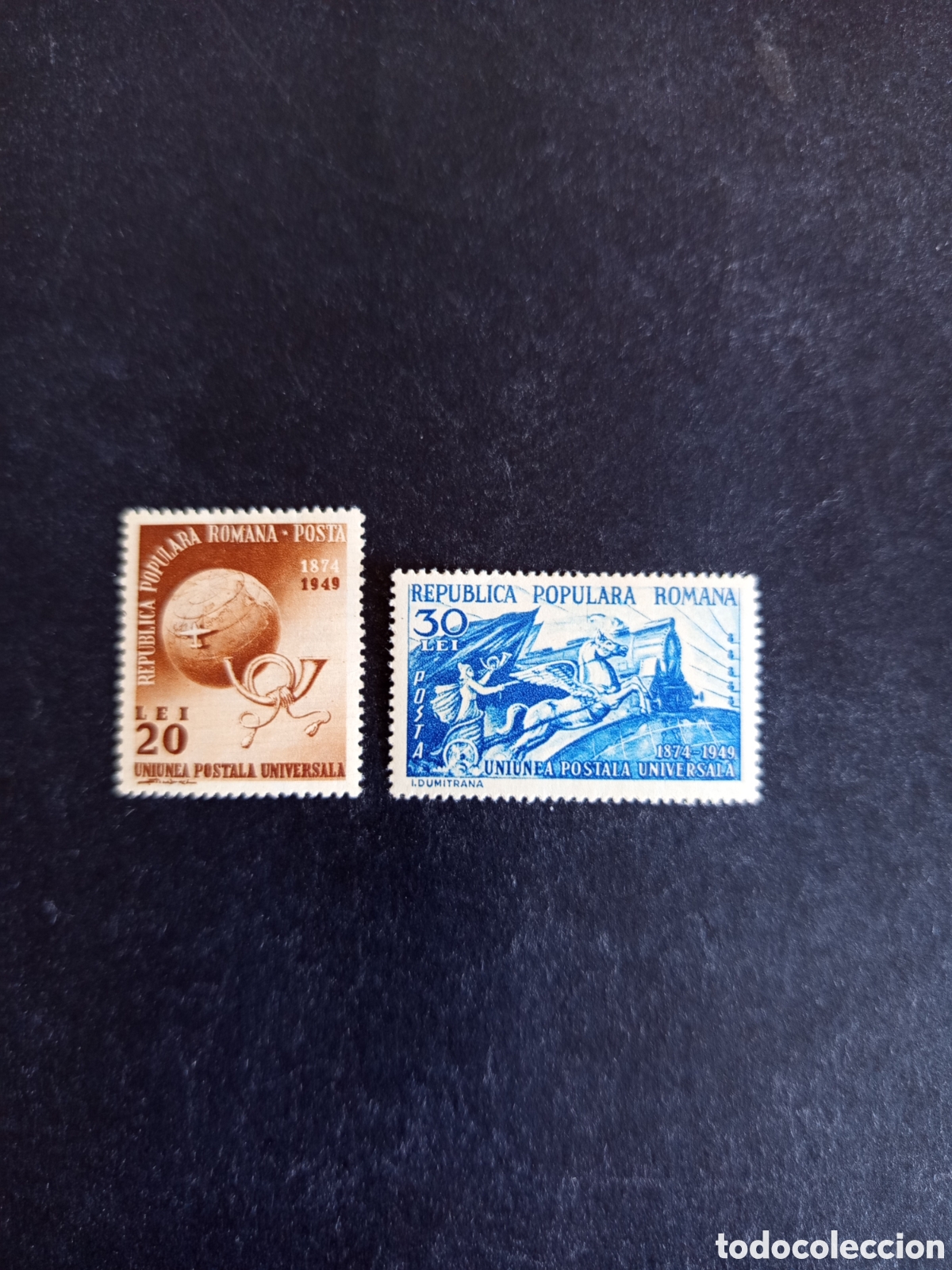 Sellos: Ruman&iacute;a, 1949. Y.P.U. Yv. 1082/3. Serie completa. Pedido m&iacute;nimo 3 &euro;. Ver fotos.