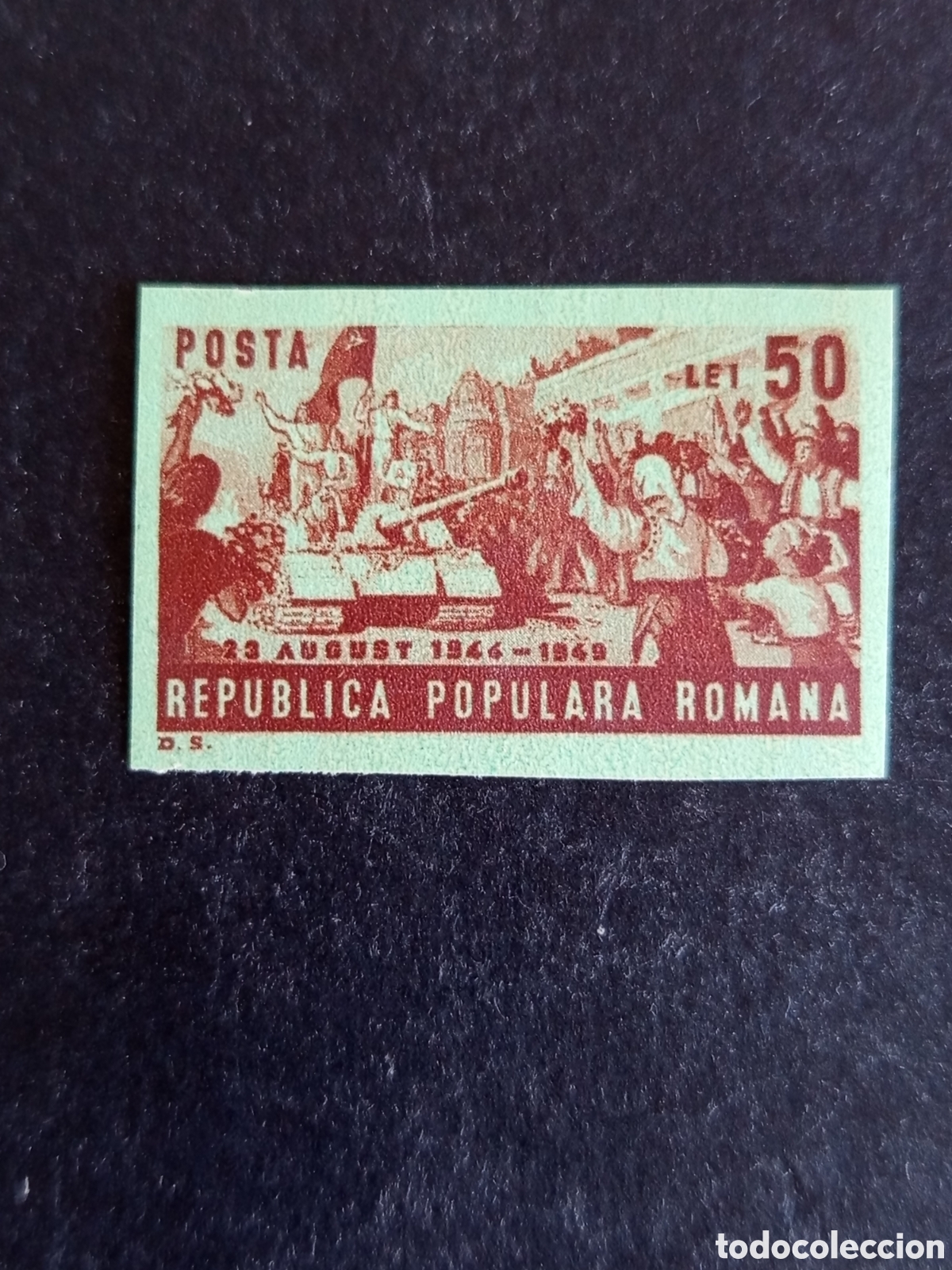 Sellos: Ruman&iacute;a, 1949. Ej&eacute;rcito ruso en Bucarest. Yv. 1081a. Sin dentar. Serie completa. Pedido m&iacute;nimo 3 &euro;.