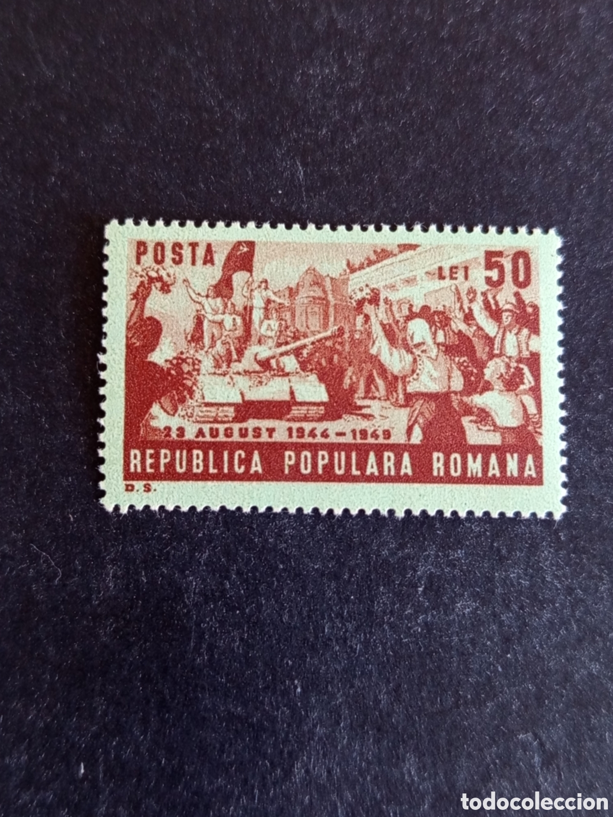 Sellos: Ruman&iacute;a, 1949. Ej&eacute;rcito ruso en Bucarest. Yv. 1081. Serie completa. Pedido m&iacute;nimo 3 &euro;. Ver fotos.