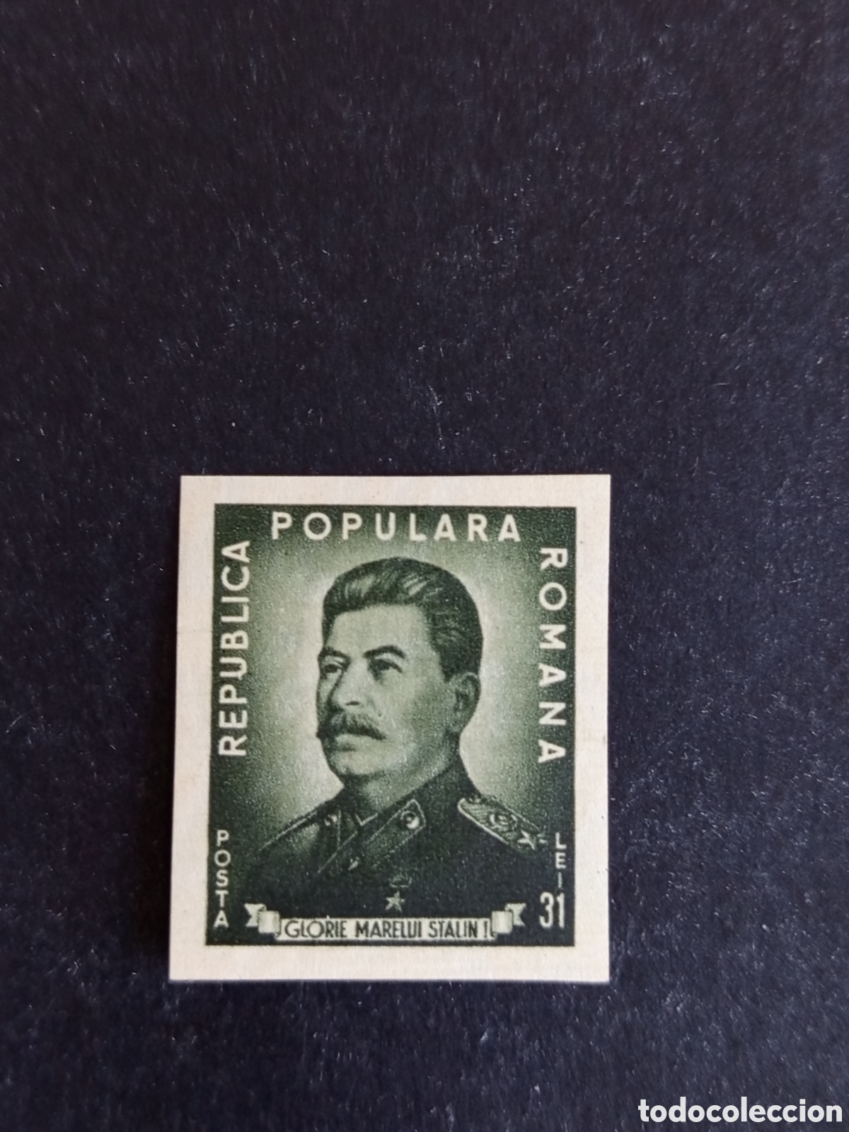 Sellos: Ruman&iacute;a, 1949. Stalin. Yv. 1087a sin dentar. Serie completa. Pedido m&iacute;nimo 3 &euro;. Ver fotos.
