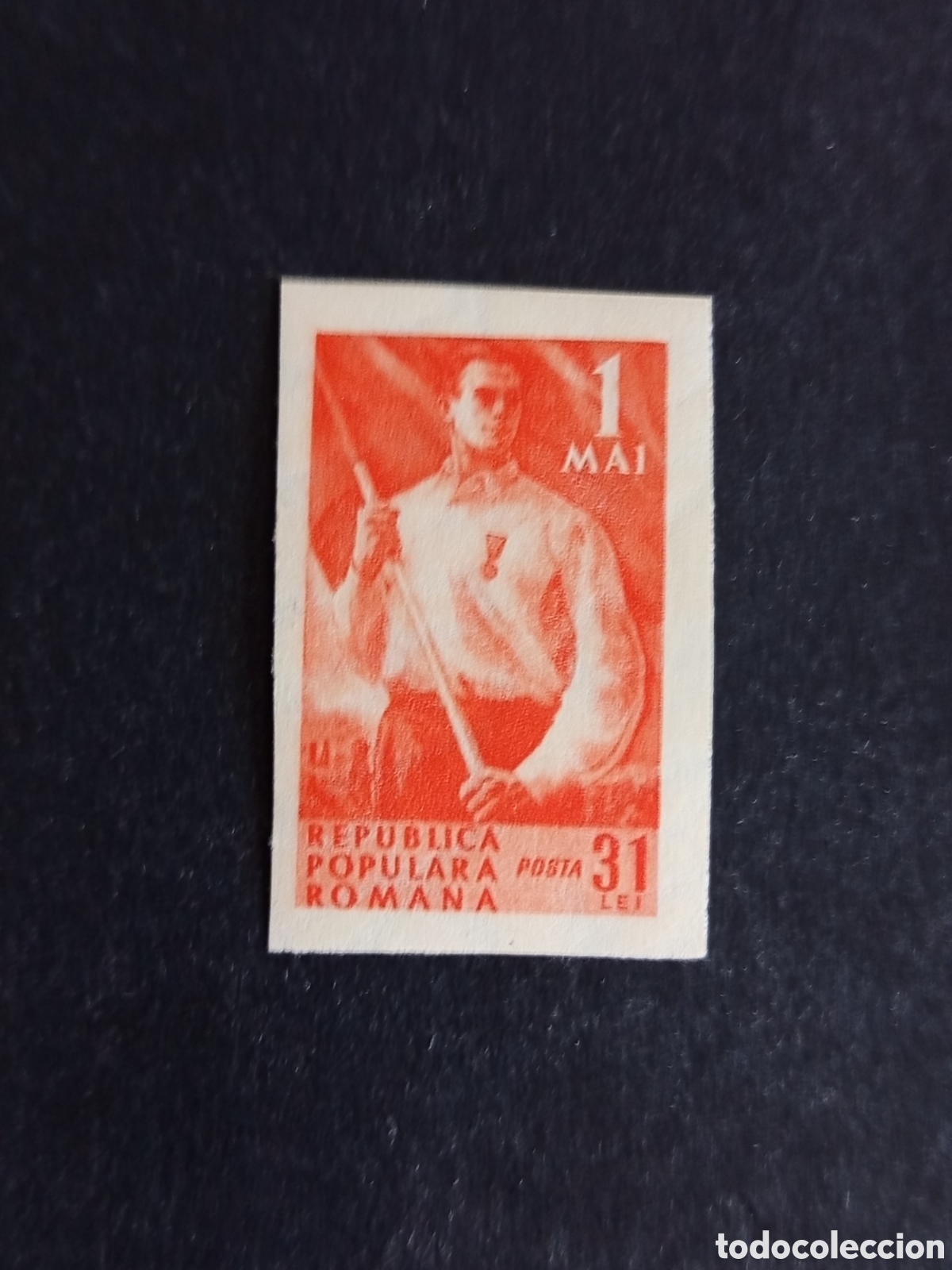 Sellos: Ruman&iacute;a, 1950. 1 de Mayo . Joven. Bandera. Yv. 1113a. Serie completa sin dentar. Pedido m&iacute;nimo 3 &euro;.