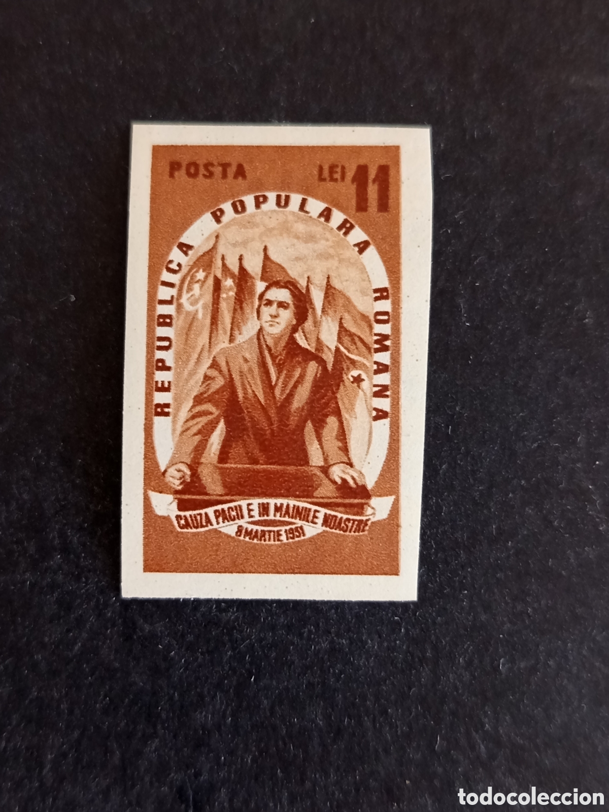 Sellos: Ruman&iacute;a, 1951. D&iacute;a de la mujer. Yv. 1149a. Serie completa, sin dentar. Pedido m&iacute;nimo 3 &euro;. Ver fotos.