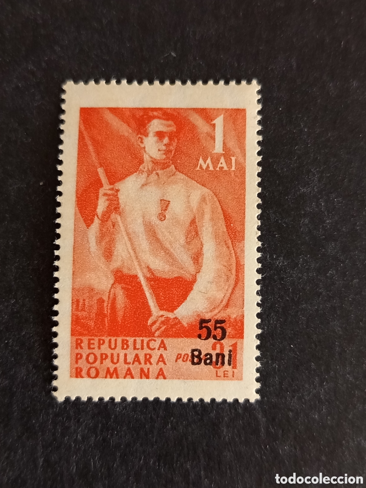 Sellos: Ruman&iacute;a, 1952. 1 de Mayo . Joven. Bandera. Yv. 1241, sobrecargado. Serie completa.Pedido m&iacute;nimo 3 &euro;.
