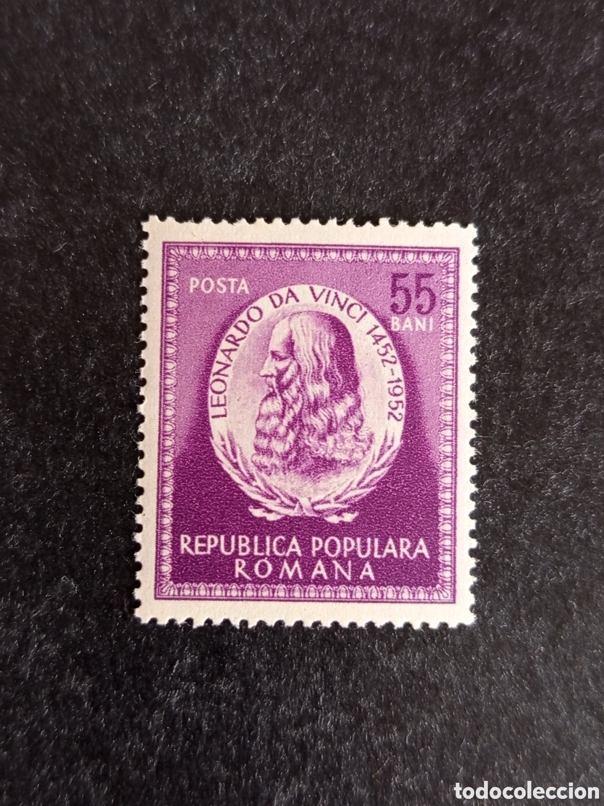 Sellos: Ruman&iacute;a, 1952. Leonardo Da Vinci. Yv. 1264. Serie completa. Pedido m&iacute;nimo 3 &euro;. Ver fotos.