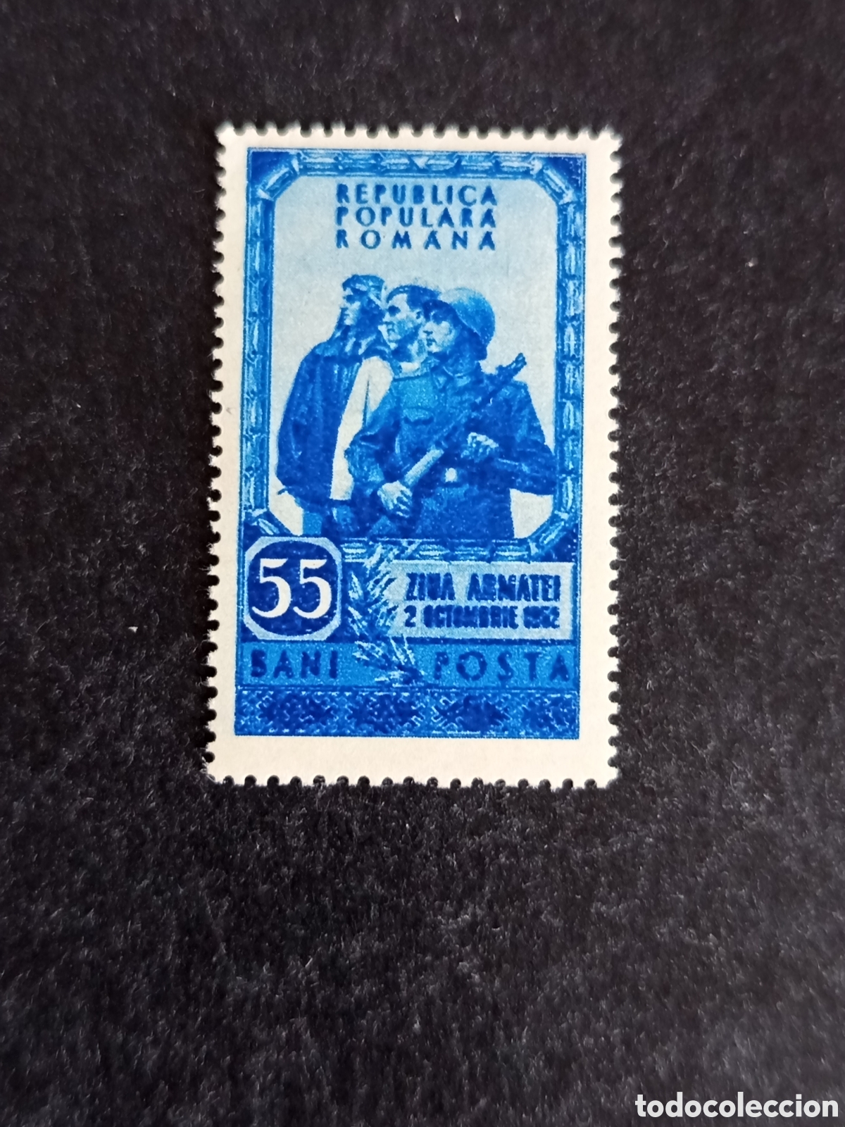 Sellos: Ruman&iacute;a, 1952. D&iacute;a de las fuerzas armadas. Yv. 1280. Serie completa. Pedido m&iacute;nimo 3 &euro;. Ver fotos.