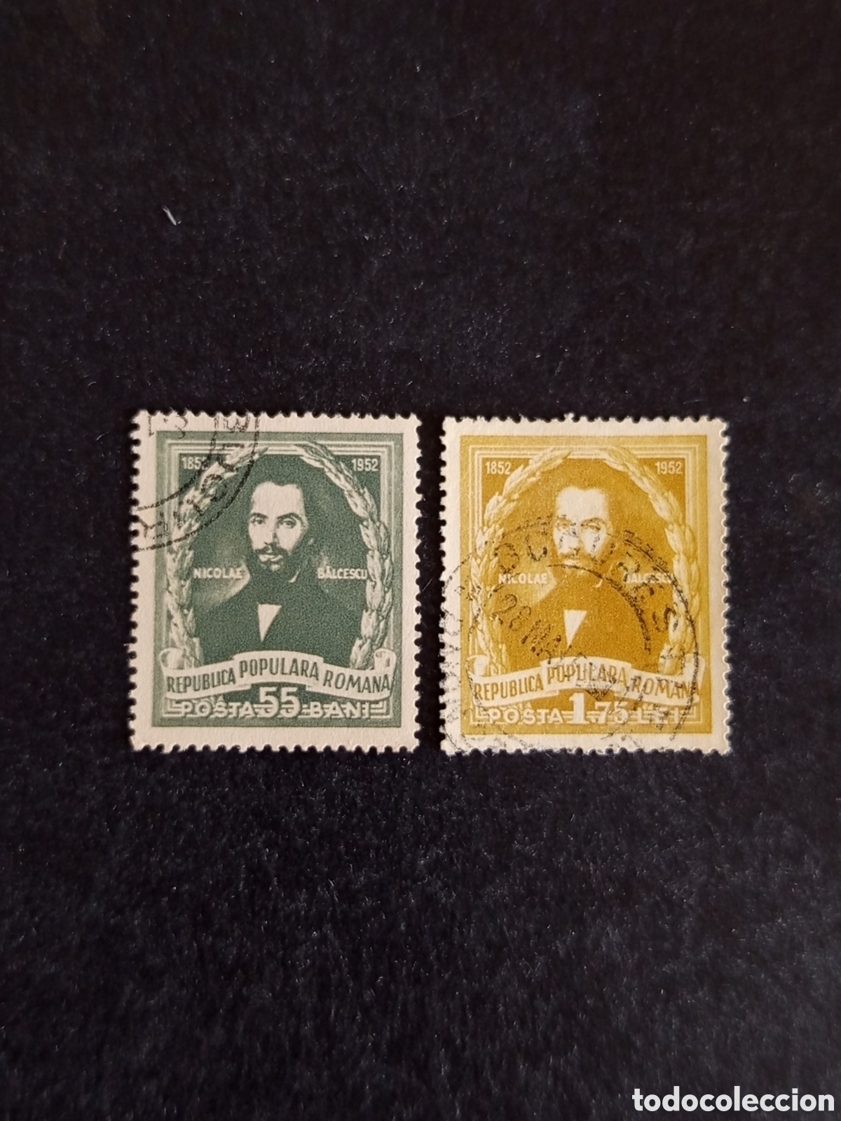 Sellos: Ruman&iacute;a, 1952. Nicolae Balcescu. Yv. 1285/6. Serie completa. Pedido m&iacute;nimo 3 &euro;. Ver fotos.