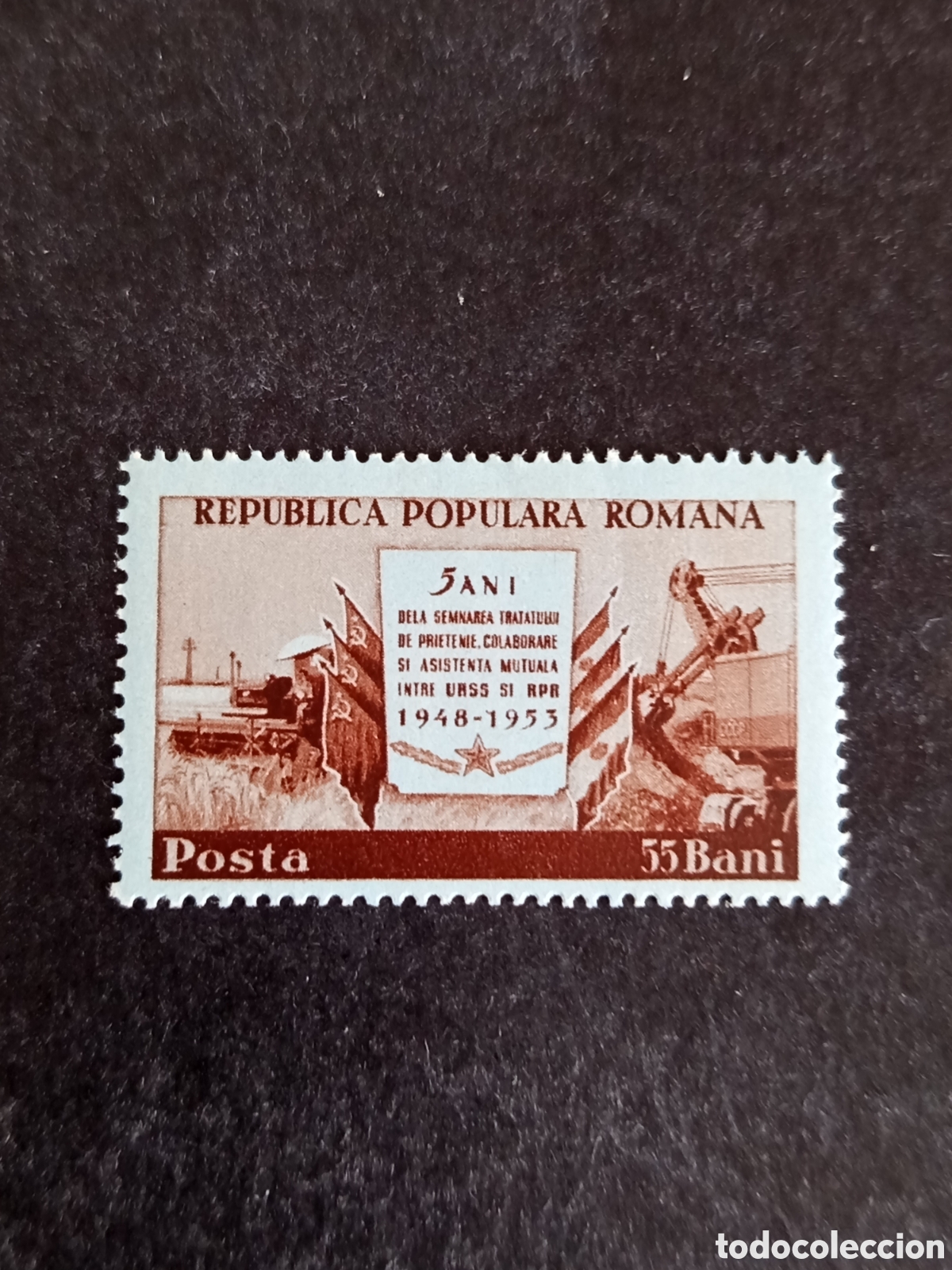 Sellos: Ruman&iacute;a, 1953. Amistad rumano-rusa. Yv. 1296. Serie completa. Pedido m&iacute;nimo 3 &euro;. Ver fotos.