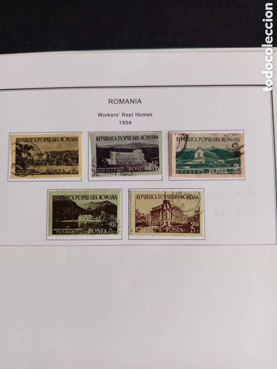 Sellos: Ruman&iacute;a, 1954. Balnearios. Yv 1340/4. Serie completa. Pedido m&iacute;nimo 3 &euro;. Ver fotos