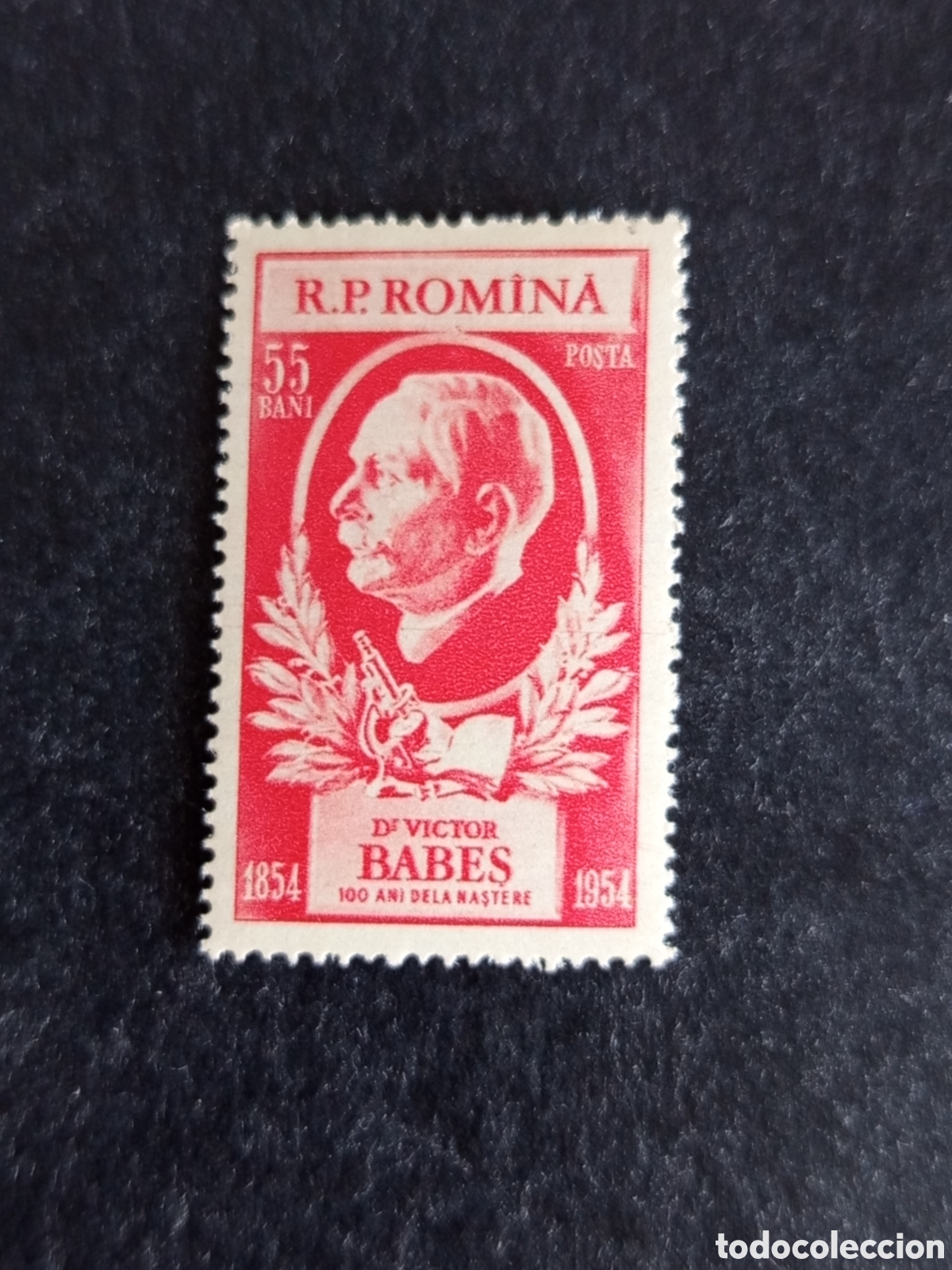 Sellos: Ruman&iacute;a, 1954. V&iacute;ctor Babes, bacteri&oacute;logo. Yv 1352. Serie completa. Pedido m&iacute;nimo 3 &euro;. Ver fotos.