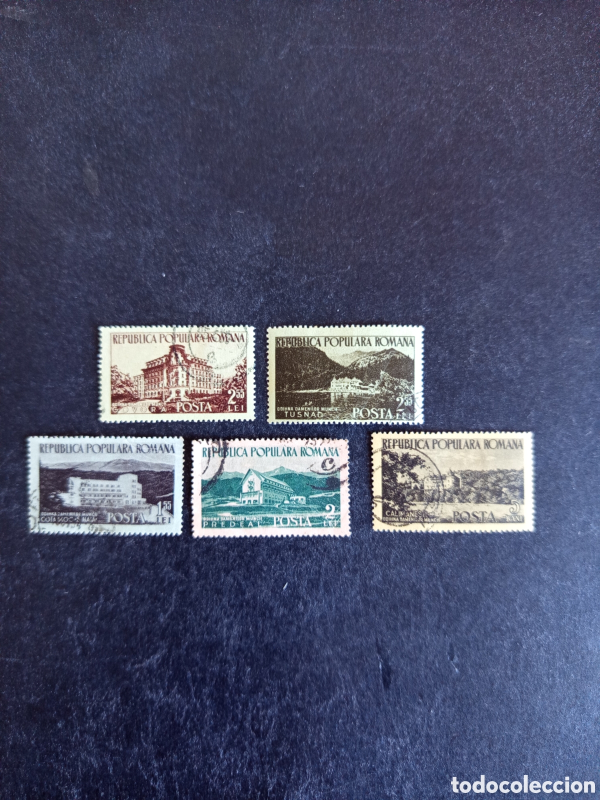 Sellos: Ruman&iacute;a, 1954. Balnearios. Yv 1340/4. Serie completa. Pedido m&iacute;nimo 3 &euro;. Ver fotos