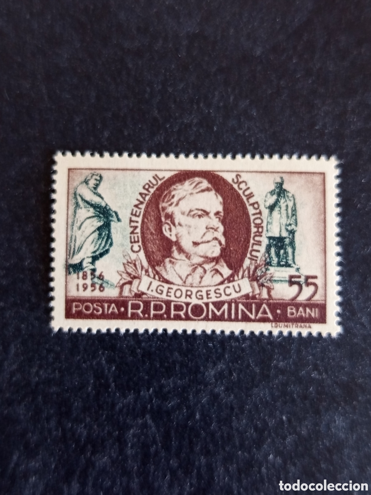 Sellos: Ruman&iacute;a, 1956. Ion Georgscu, escultor. Yv 1457. Serie completa. Pedido m&iacute;nimo 3 &euro;. Ver fotos.