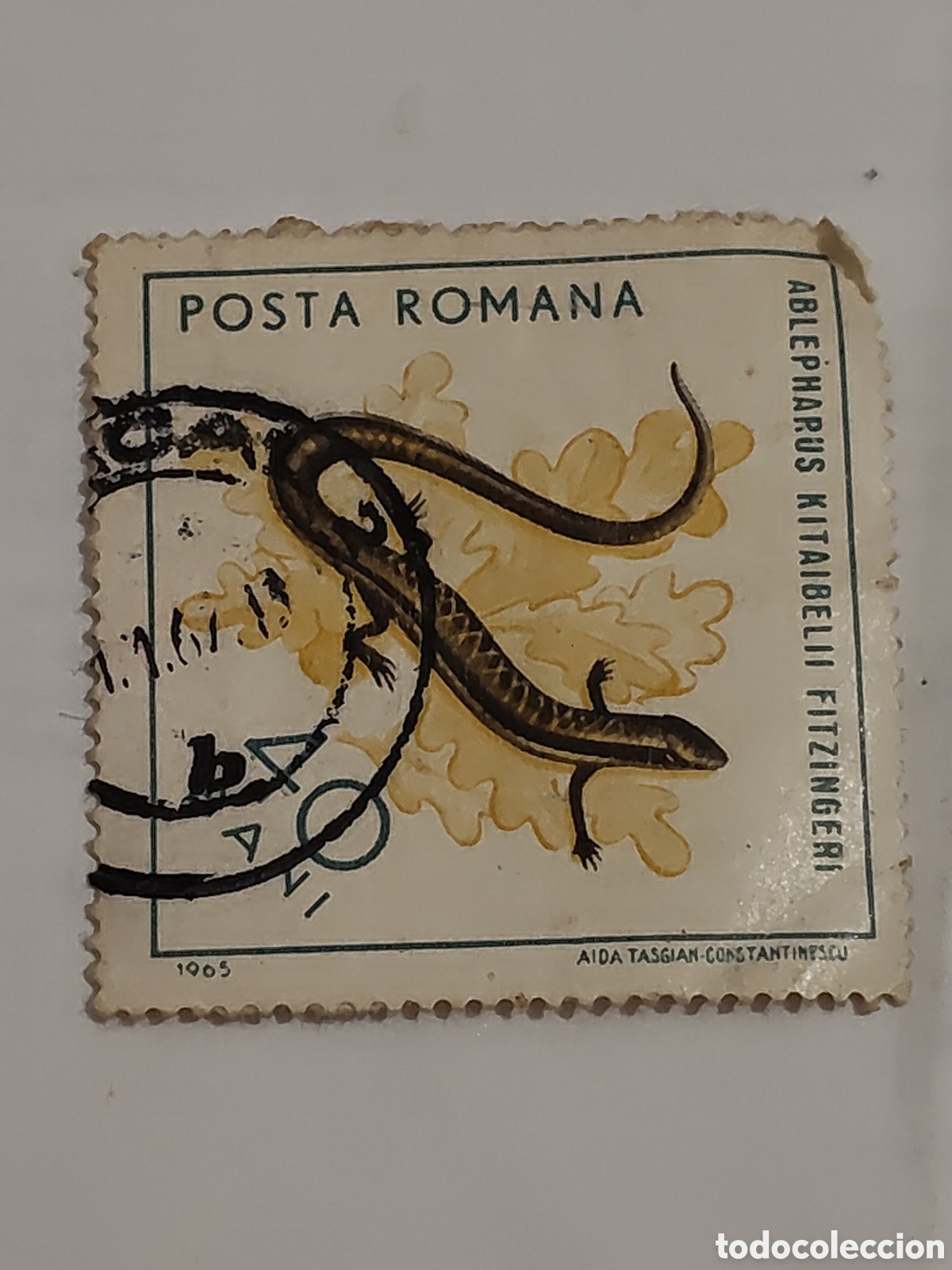 Sellos: Sello de Ruman&iacute;a reptiles y anfibios del pais 1965