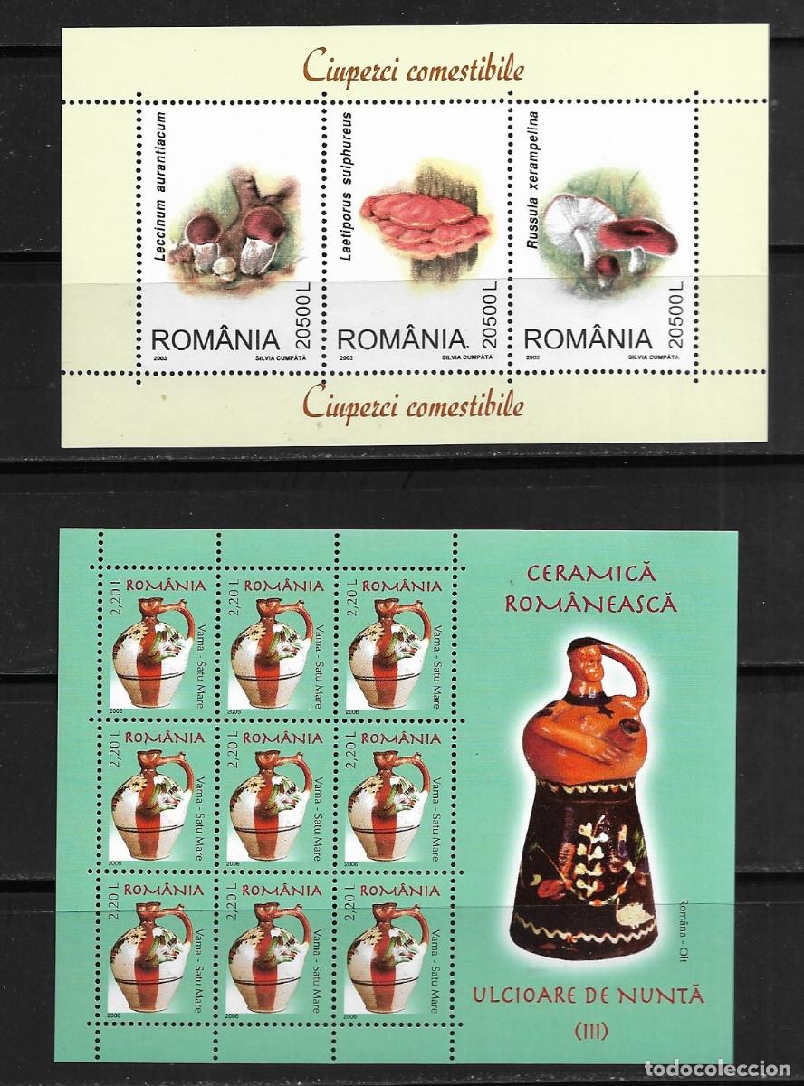 Sellos: RUMANIA, LOTE DE CUATRO HOJAS BLOQUE - LAS DE LA FOTO. MNH.