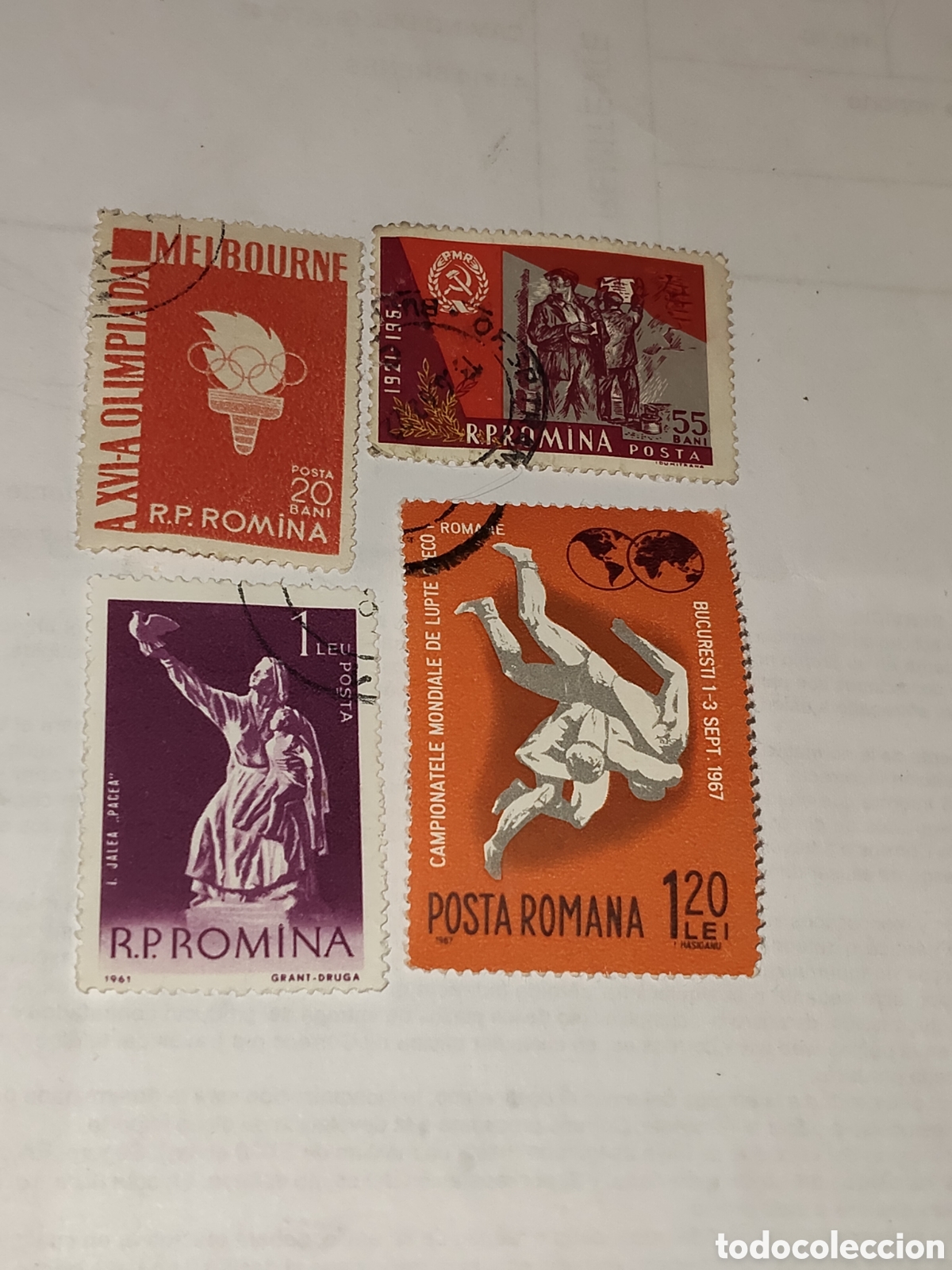 Sellos: 4 sellos variados de Ruman&iacute;a tem&aacute;ticas diferentes