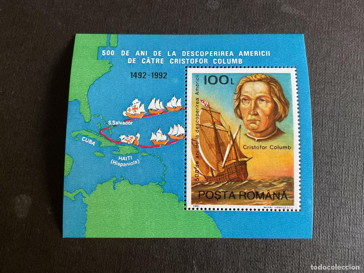 Sellos: RUMANIA N&ordm; YVERT HB 221*** A&Ntilde;O 1992. 500 ANIVERSARIIO DEL DESCUBRIMIENTO DE AMERICA