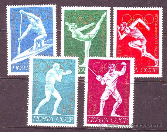 Sellos: RUSIA***.A&Ntilde;O 1972.YVERT 3836/3840.JUEGOS OLIMPICOS MUNICH.
