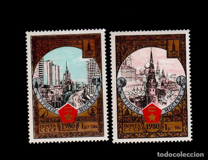 Selos: 0140 RUSIA 1980    YVERT N&ordm; 4670-71 Juegos Olimpicos de Moscu - Turismo Serie completa, perfecta, si