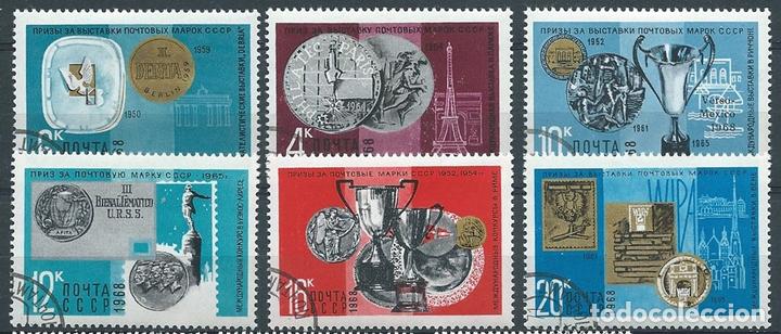 Sellos: URSS,1968,exposiciones filat&eacute;licas,yvert 3432-3437,usados