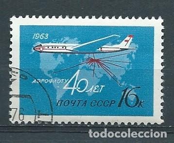 Sellos: URSS,1963,40 aniversario de Aeroflot,yvert 117,usado