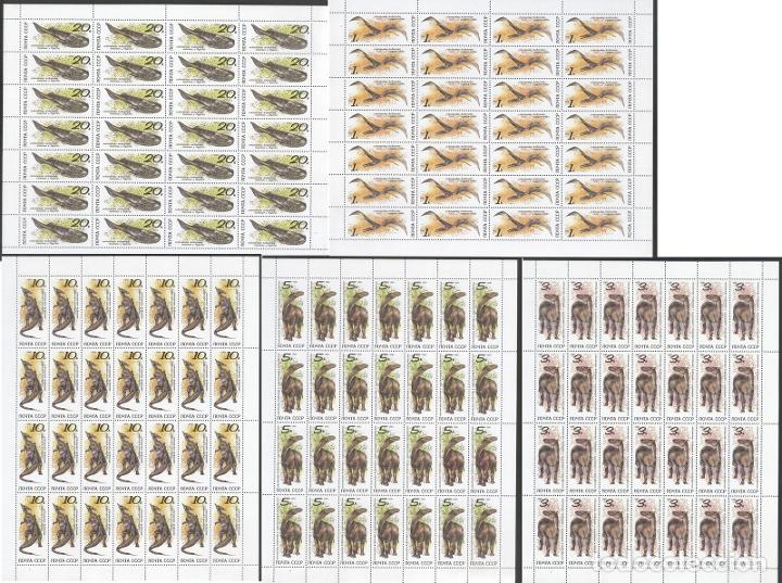 Stamps: Russia USSR 1990 Prehistoric animals x 28, full sheets, MNH   S.243