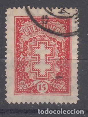 Sellos: lituania 337 usada, cruz de lorena, - Foto 1