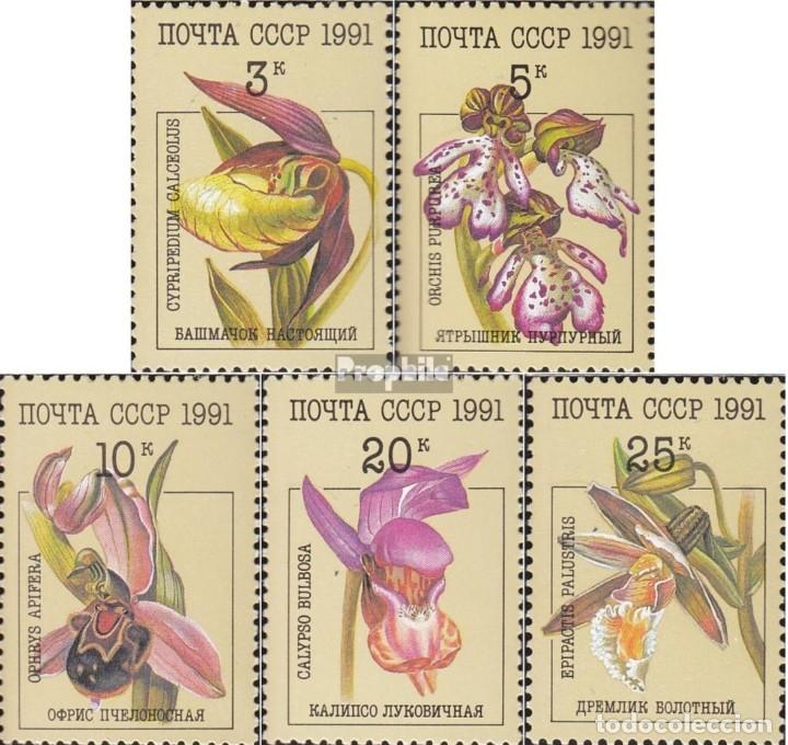 Timbres: &iexcl;&iexcl;OCASI&Oacute;N!! RUSIA URSS 1991 RESTO COLECCI&Oacute;N MNH** Orqu&iacute;deas 5851-5855