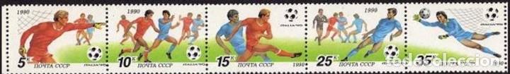Timbres: &iexcl;&iexcl;OCASI&Oacute;N!! RUSIA URSS 1990 RESTO COLECCI&Oacute;N MNH** Campeonato Mundial de F&uacute;tbol &rdquo;Italia-90&rdquo;. 5751-57