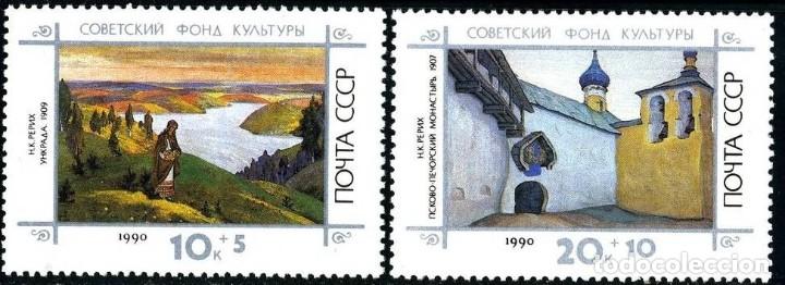 Timbres: &iexcl;&iexcl;OCASI&Oacute;N!! RUSIA URSS 1990 RESTO COLECCI&Oacute;N MNH** Pintura de NK Rerikh. 5815-5816