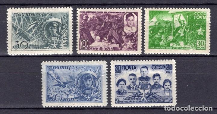 Timbres: &iexcl;&iexcl;OCASI&Oacute;N!! RUSIA URSS 1943 RESTO COLECCI&Oacute;N MNH Heroes de la URSS 860-864