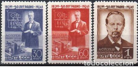 Timbres: &iexcl;&iexcl;OCASI&Oacute;N!! RUSIA URSS 1945 RESTO COLECCI&Oacute;N MNH 50&ordm; Aniversario de los descubrimientos del f&iacute;sico Al