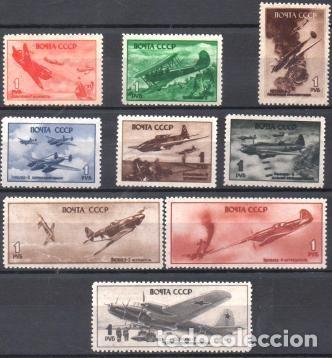 Timbres: &iexcl;&iexcl;OCASI&Oacute;N!! RUSIA URSS 1945 RESTO COLECCI&Oacute;N MNH Aviones rusos II Guerra Mundial. A&eacute;reos.
